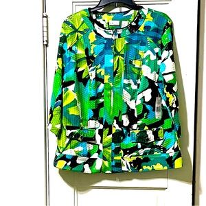NWT Kim Rogers jacket. Abstract design. Size 1X
